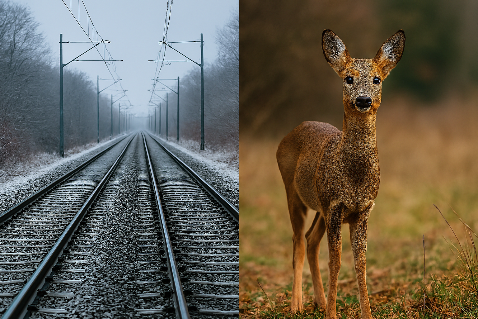 Ree aangereden op de sporen in Drongen